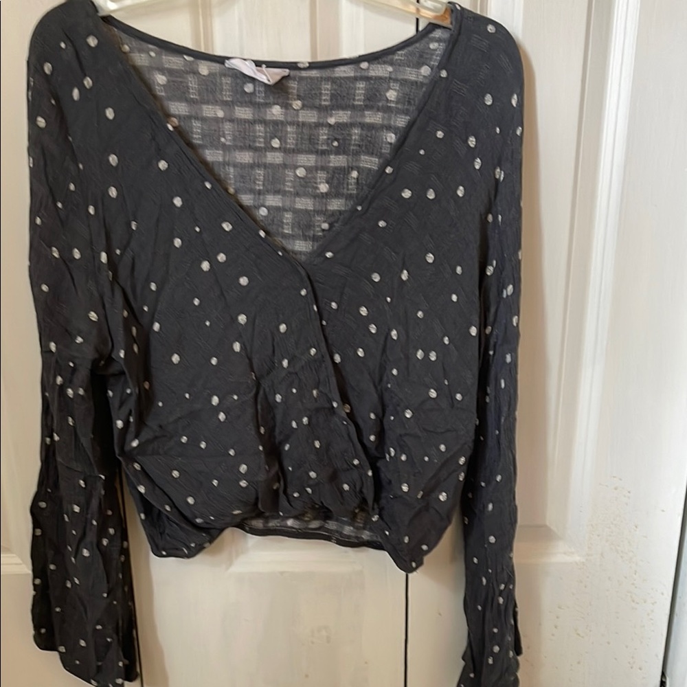 Polka Dot Wrap Top